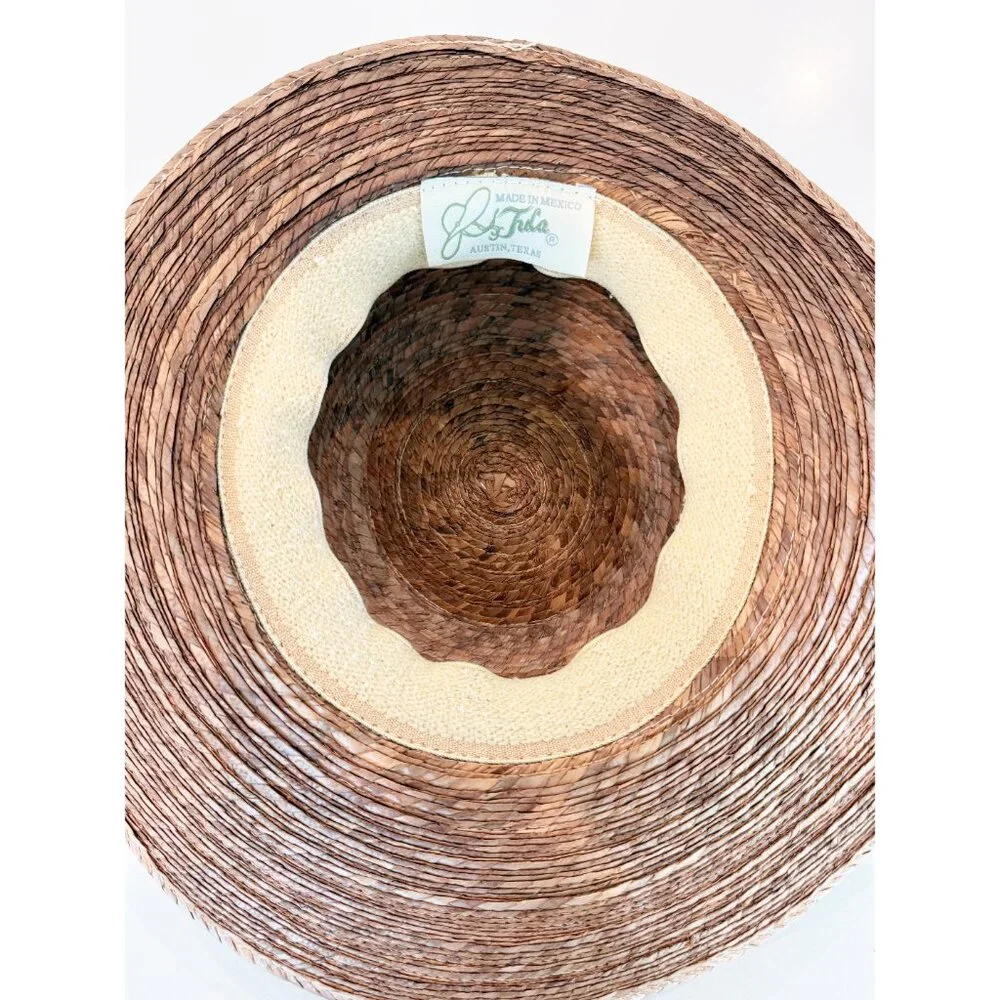 Tula Austin TX Straw Hat Women's Small Woven Round Outdoor Sun Beach Gardening - Picture 8 of 11